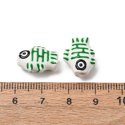 Handmade Printed Porcelain Beads PORC-F005-03B-02-1