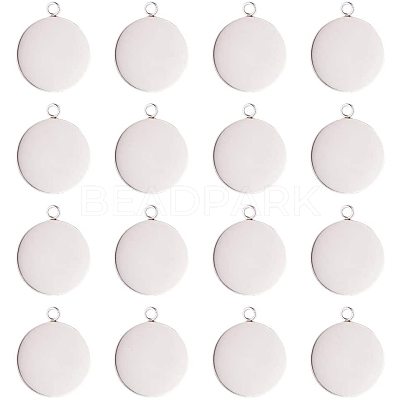304 Stainless Steel Pendant Cabochon Settings STAS-NB0001-03P-1