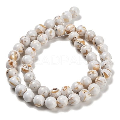 Assembled Synthetic Stone and Trochus Shell Beads Strands X-G-B128-08C-01-1