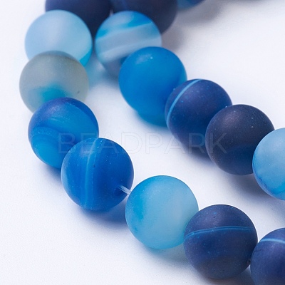 Natural Grade A Striped Agate/Banded Agate Beads Strands G-E478-05-6mm-1