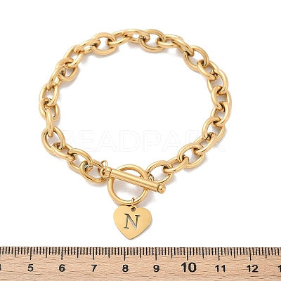 Golden 304 Stainless Steel Charm Bracelets NJEW-K284-01G-N-1