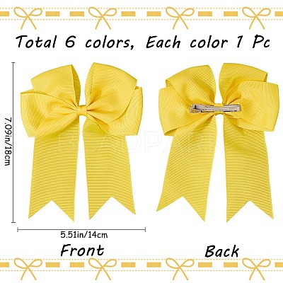Bowknot Polyester Alligator Hair Clips for Women Girls OHAR-CP0001-26B-1