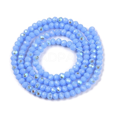 Electroplate Opaque Solid Color Glass Beads Strands EGLA-A044-P1mm-L17-1