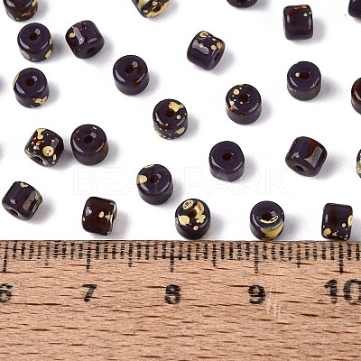 Opaque Picasso Glass Beads SEED-Q039-05A-A07-1
