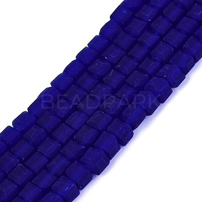 Transparent Frosted Glass Beads Strands GLAA-N072-01A-A14-1