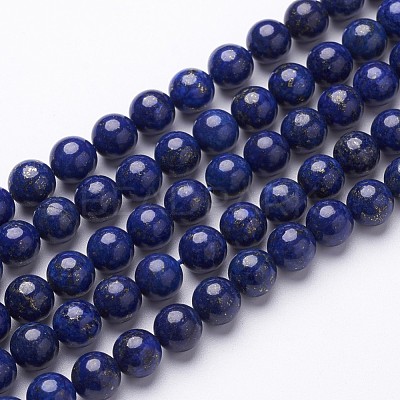 Dyed Grade A Natural Lapis Lazuli Beads Strands X-GSR8mmC123-1