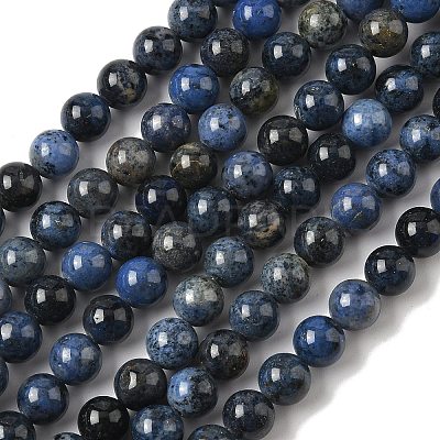 Natural Grade AA Dumortierite Quartz Round Bead Strands G-P075-43-8mm-1