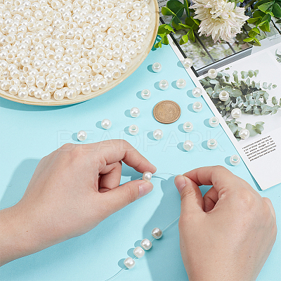 ABS Plastic Imitation Pearl European Beads SACR-NB0001-18A-1