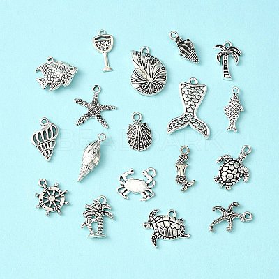 18Pcs 18 Style Tibetan Style Alloy Pendants TIBEP-YW0001-71-1