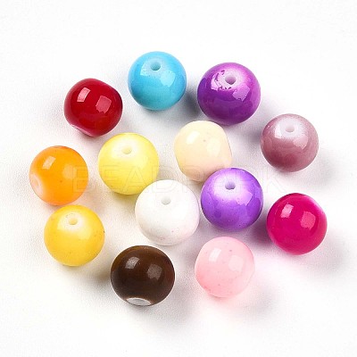 Baking Paint Glass Beads DGLA-Q020-8mm-M01-1