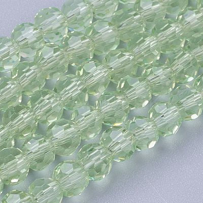 Faceted(32 Facets) Round Glass Beads Strands X-EGLA-J042-4mm-01-1