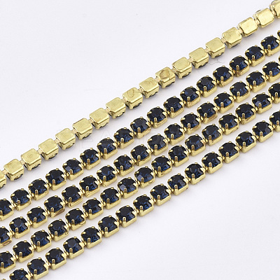 Nickel Free Raw(Unplated) Brass Rhinestone Strass Chains CHC-R119-S6-05C-1-1