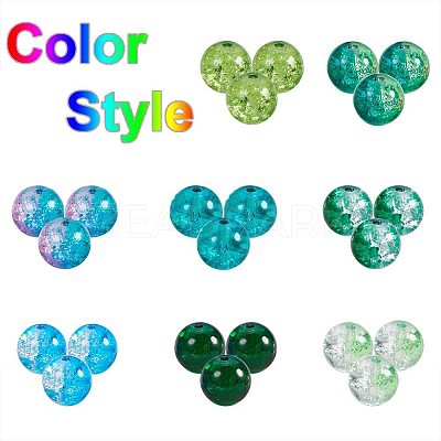 Baking Paint Crackle Glass Beads CCG-PH0002-10-1