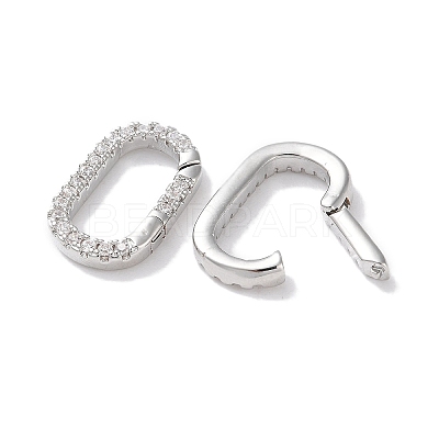 Rack Plated Brass Micro Pave Cubic Zirconia Clasps KK-Z039-06C-P-1
