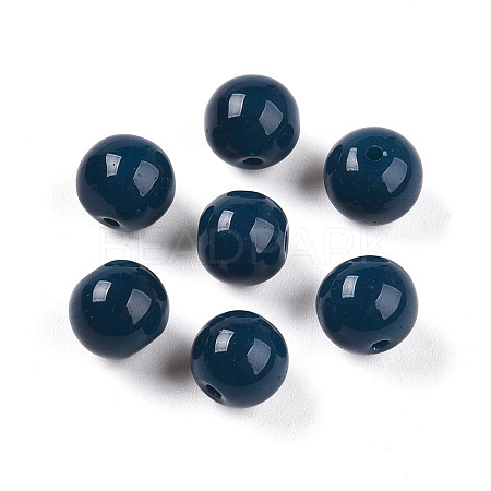 Opaque Solid Color Glass Beads GLAA-N007-8mm-A06-1