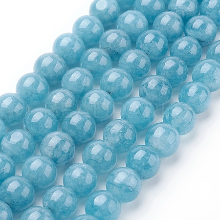 Natural White Jade Beads Strands G-G051-R1-10mm-1