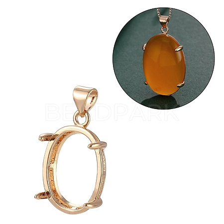 Brass Pendant Cabochon Settings KK-E066-01G-03-1