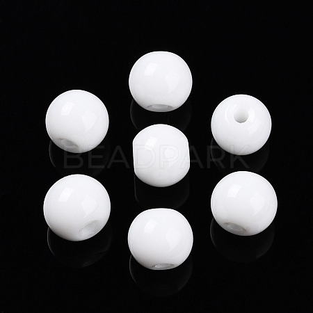 Opaque Solid Color Glass Beads GLAA-N007-6mm-A02-1