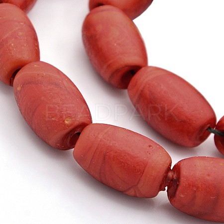 Handmade Frosted Lampwork Beads Strands LAMP-J051-05-1