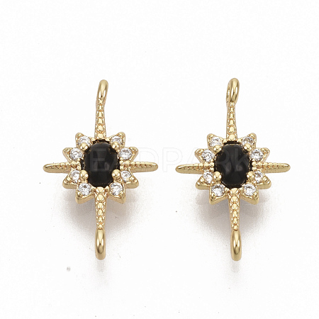 Brass Micro Pave Cubic Zirconia Links connectors KK-T050-23G-01-NF-1