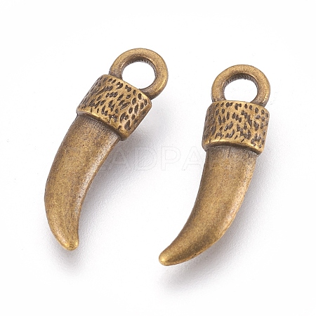Tibetan Style Alloy Italian Horn Pendants X-EA13608Y-AB-1