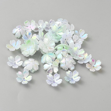 Acrylic Imitation Shell Bead Caps SACR-WH0008-034A-1