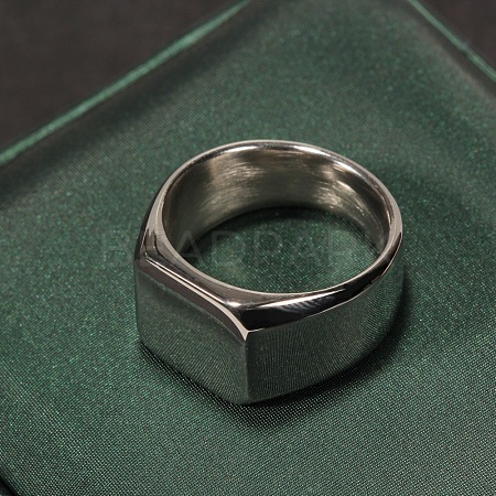 Square 304 Stainless Steel Finger Rings WGB1DFB-21-1