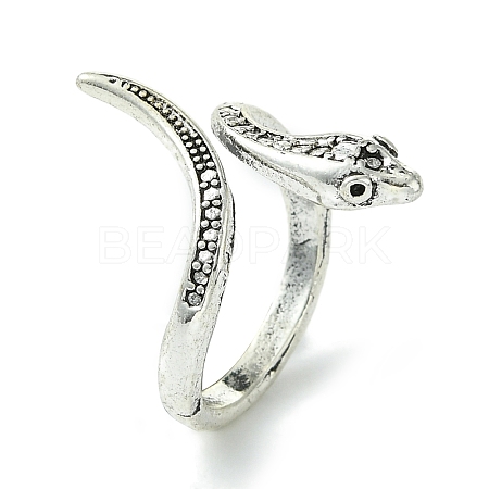 Snake Alloy Open Cuff Rings RJEW-K275-68AS-1