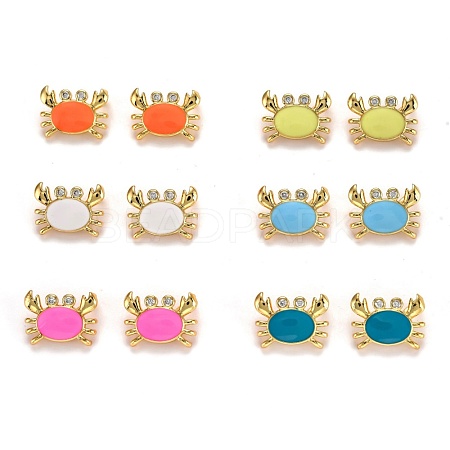 Real 18K Gold Plated Brass Micro Pave Clear Cubic Zirconia Charms ZIRC-L100-020-G-1