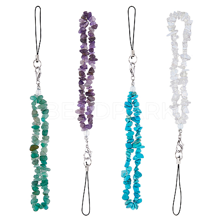 Gemstone Chips Mobile Straps HJEW-PH01884-1