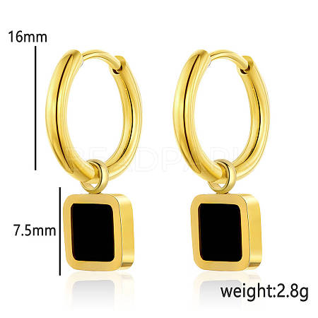 Simple and Stylish Pendant Acrylic & Stainless Steel Hoop Earrings for Women's Daily Outfits OG3512-1