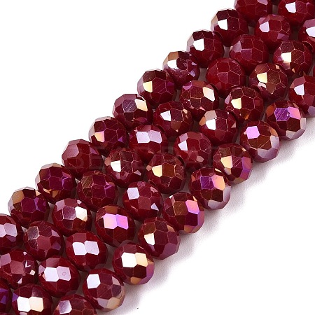 Electroplate Glass Beads Strands EGLA-A044-P8mm-B02-1
