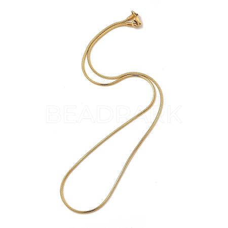 Ion Plating(IP) 304 Stainless Steel Square Snake Chain Necklaces LS-STAS-A066-07-01G-1