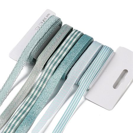 18 Yards 6 Styles Polyester Ribbon SRIB-Q022-F07-1