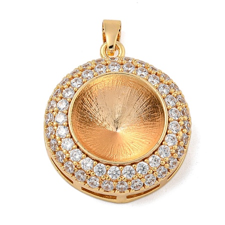 Brass Micro Pave Clear Cubic Zirconia Pendants KK-N254-118G-02-1