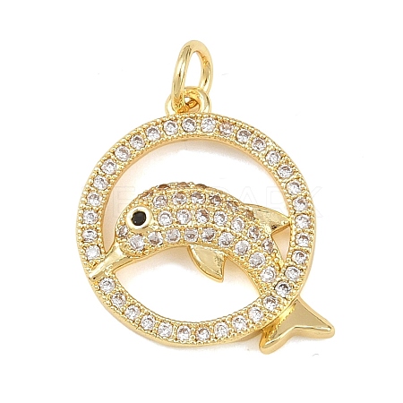 Brass Micro Pave Cubic Zirconia Pendants KK-H525-01A-G-1
