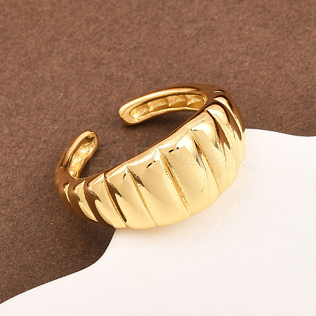 Brass Cuff Ring for Women RJEW-Z113-14G-1