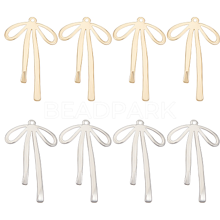 8Pcs 2 Colors Brass Pendants KK-GO0001-68-1