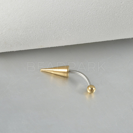 Cone 304 Stainless Steel Eyebrow Curved Barbell Rings with Spikes End WG9938B-09-1