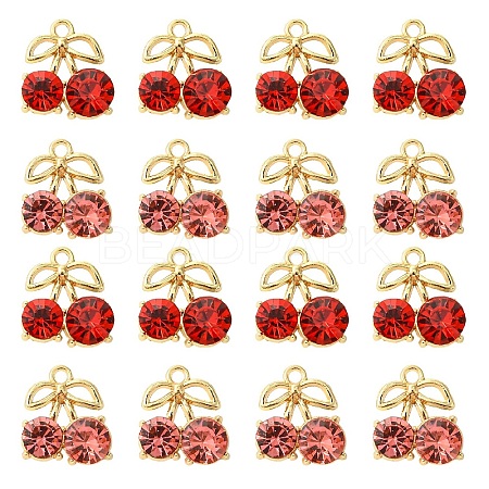 20Pcs 2 Colors Alloy Rhinestone Pendants ALRI-CJ0001-08-1