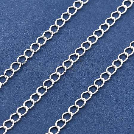 Brass Curb Chains KK-P304-02B-S-1