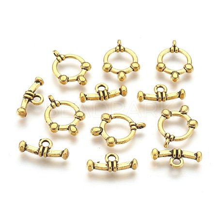 Tibetan Style Alloy Toggle Clasps X-GLF5026Y-NF-1