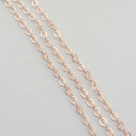 Brass Flat Oval Cable Chains CHC029Y-RG-1