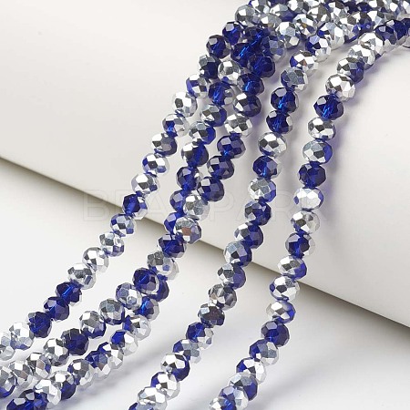 Electroplate Transparent Glass Beads Strands EGLA-A034-T3mm-M09-1