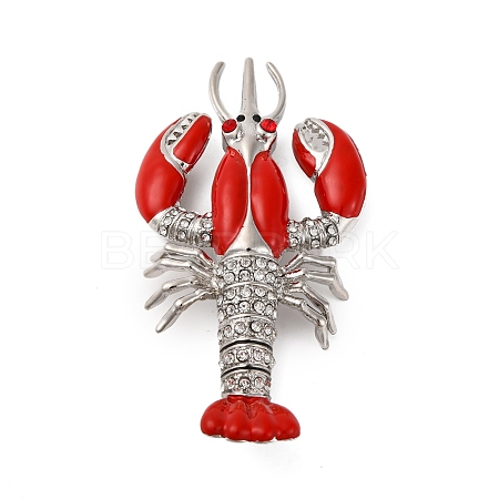 Zinc Alloy Crystal Rhinestone Enamel Brooch JEWB-U010-02P-03-1