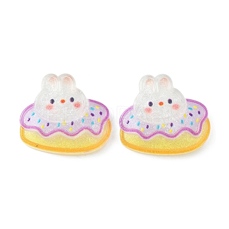 Translucent Cute Bunny Cabochons CRES-O006-10-1