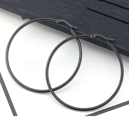 Titanium Steel Hoop Earrings STAS-TAC0002-40C-B-1