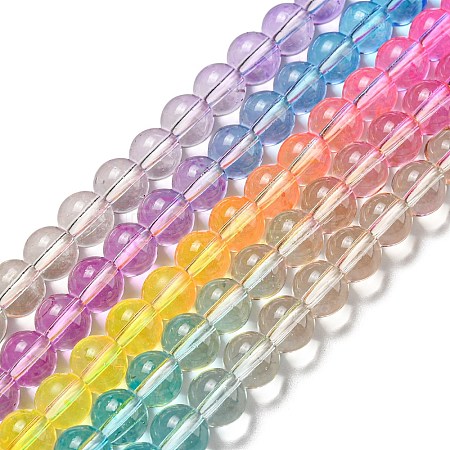 Dyed & Heated Synthetic Quartz Beads Strands G-P502-01B-M-1