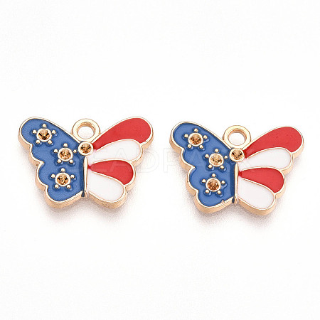 Alloy Enamel Pendant Rhinestone Settings ENAM-T020-98-1