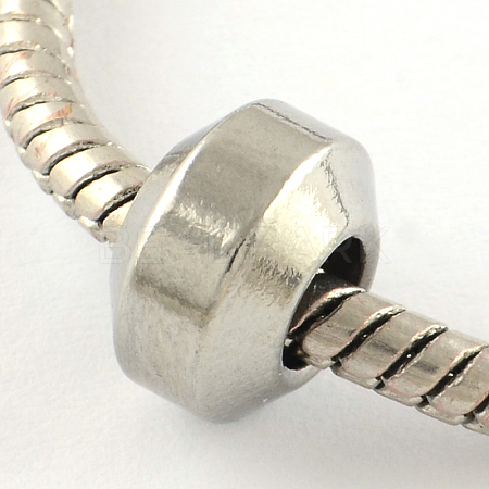 Tarnish Resistant 201 Stainless Steel European Beads STAS-R082-AA515-1